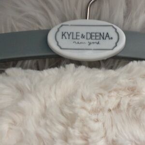 Kyle & Deena Cream Faux Fur 30”x30” Baby Blanket NWOT